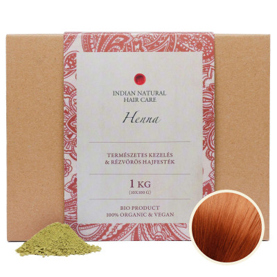 HENNA 1KG-OS KISZERELÉSBEN – RÉZVÖRÖS HAJFESTÉK ÉS HAJPAKOLÁS